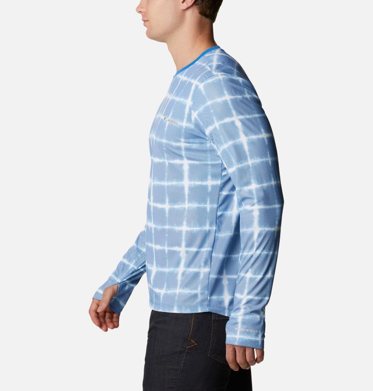 Men's Sun Deflector Summerdry Long Sleeve Shirt, Color: Bright Indigo Tie Dye, image 3