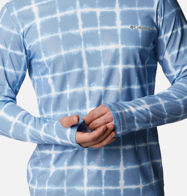 Men's Sun Deflector Summerdry Long Sleeve Shirt, Color: Bright Indigo Tie Dye, image 5