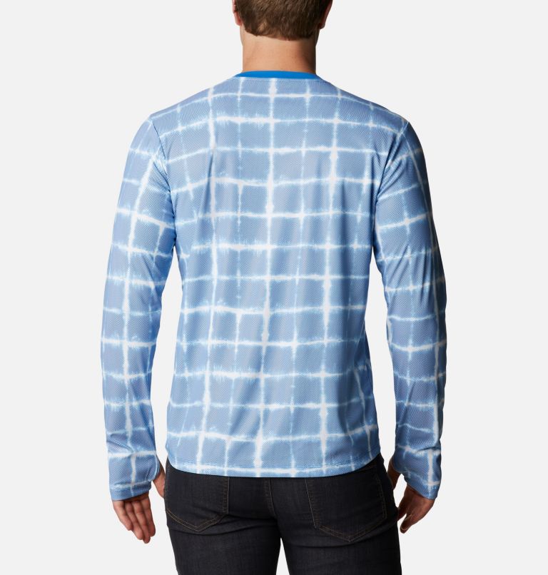 Men's Sun Deflector Summerdry Long Sleeve Shirt, Color: Bright Indigo Tie Dye, image 2