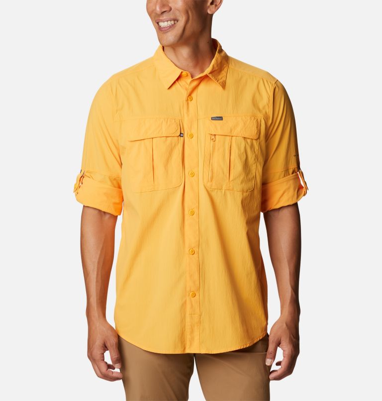 Men's Newton Ridge Long Sleeve Shirt, Color: Mango, image 7