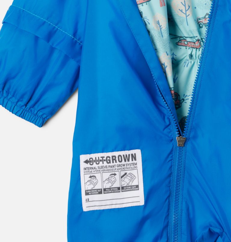 Thumbnail: Toddler Critter Jitters II Rain Suit, Color: Spray Forestlove, Bright Indigo, image 3