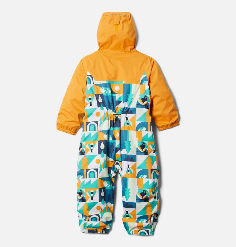 Thumbnail: Toddler Critter Jitters II Rain Suit, Color: Deep Marine Summer Escape, Mango, image 2