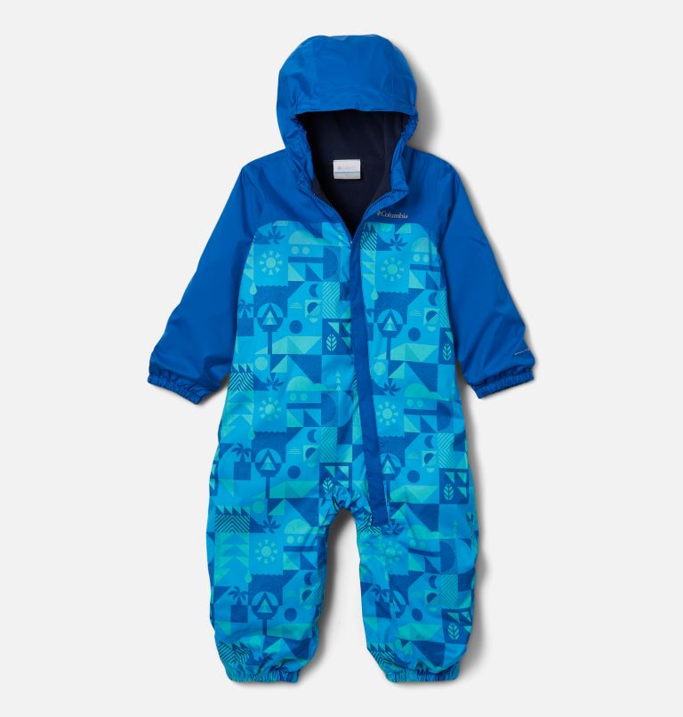 Thumbnail: Toddlers’ Critter Jitters II Waterproof Suit, Color: Bright Aqua Quest, Bright Indigo, image 1