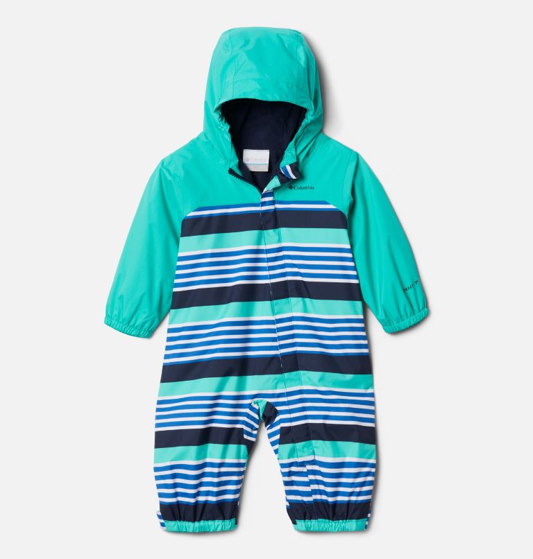 Thumbnail: Infant Critter Jitters II Waterproof Suit, Color: Bright Indigo Milo Stripe, Elctrc Turq, image 1