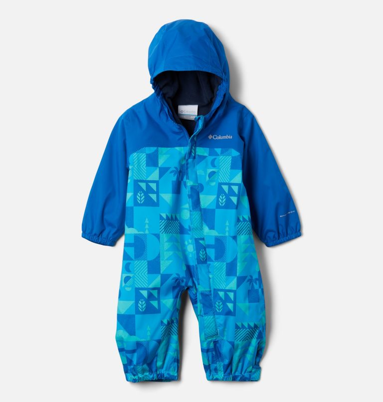 Thumbnail: Infant Critter Jitters II Waterproof Suit, Color: Bright Aqua Quest, Bright Indigo, image 1