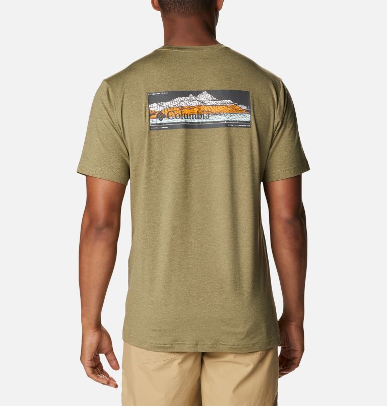 Men's Tech Trail Graphic T-Shirt, Color: Savory Heather, Off Grid Graphic