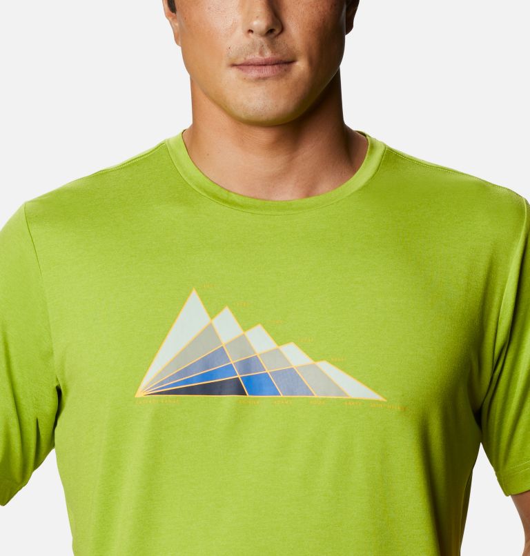 T-shirt imprimé Tech Trail Homme, Color: Matcha Tonal Peaks, image 4