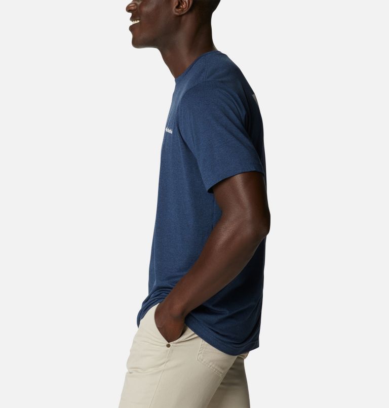 Men's Tech Trail Graphic T-Shirt, Color: Collegiate Navy Hthr, Off Grid Graphic, image 3