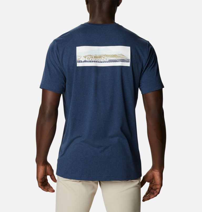 Men's Tech Trail Graphic T-Shirt, Color: Collegiate Navy Hthr, Off Grid Graphic, image 1