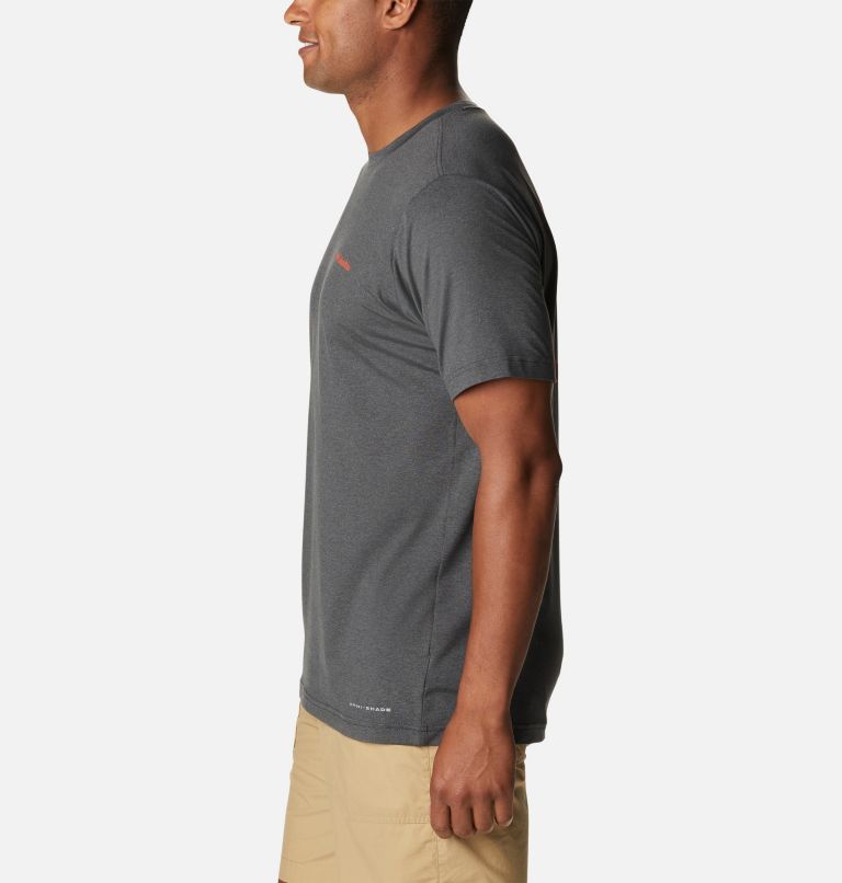 Camiseta estampada Tech Trail para hombre, Color: Shark Heather, CSC Stacked Logo, image 3