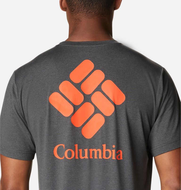Thumbnail: Camiseta estampada Tech Trail para hombre, Color: Shark Heather, CSC Stacked Logo, image 5