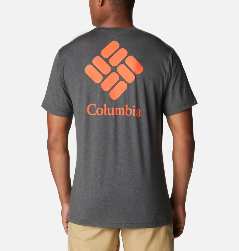 Thumbnail: Camiseta estampada Tech Trail para hombre, Color: Shark Heather, CSC Stacked Logo, image 2