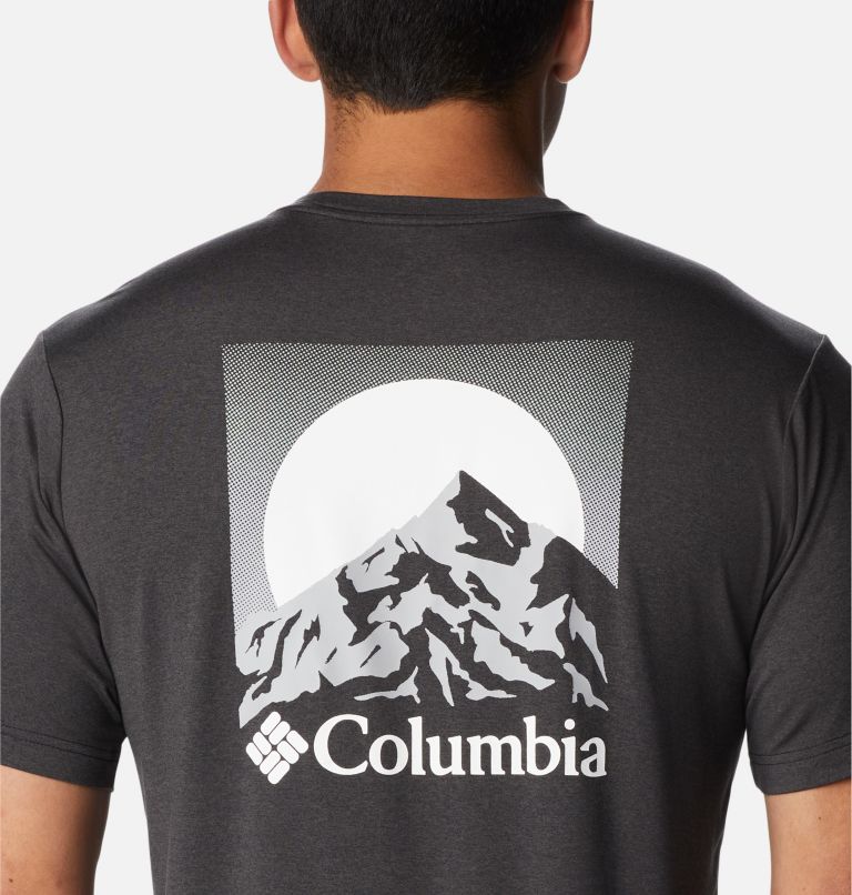 Thumbnail: Camiseta estampada Tech Trail para hombre, Color: Black Hthr, Moonscape Graphic, image 5