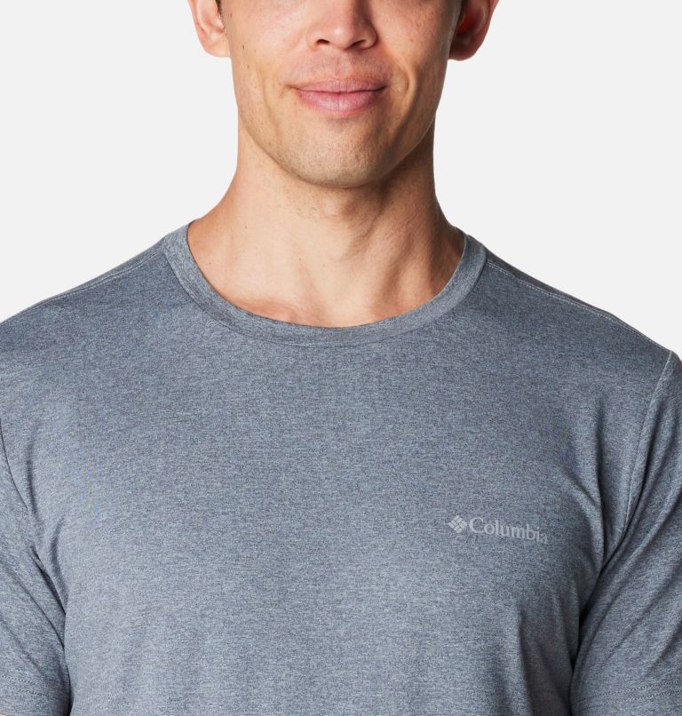 Thumbnail: Camiseta estampada Tech Trail para hombre, Color: City Grey Heather, image 4
