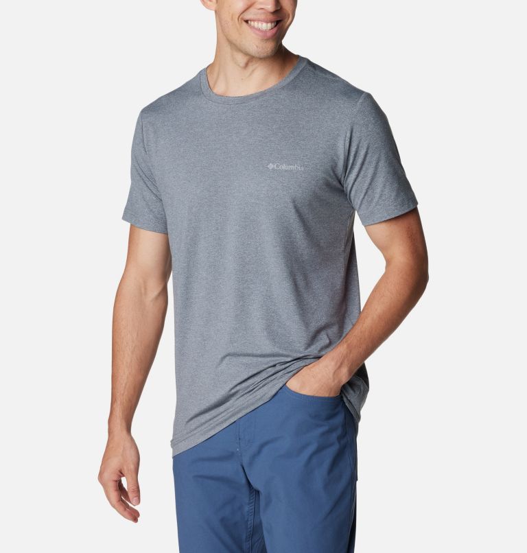 Thumbnail: Men's Tech Trail Graphic T-Shirt, Color: City Grey Heather, image 5