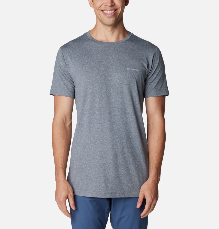 Camiseta estampada Tech Trail para hombre, Color: City Grey Heather, image 1