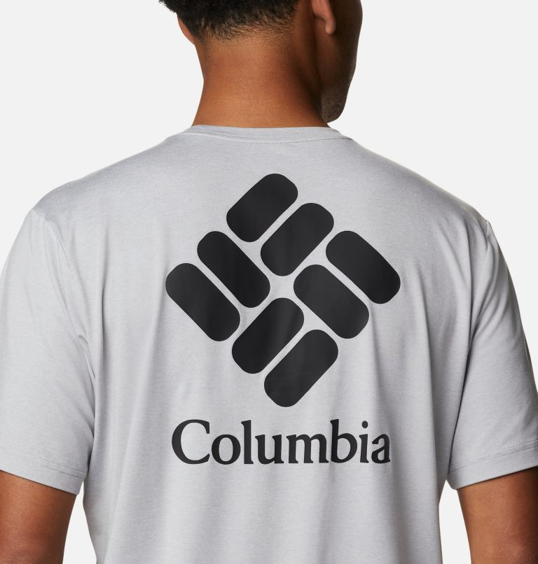 Men's Tech Trail Graphic T-Shirt, Color: Columbia Grey Heather, CSC Stacked Logo, image 5
