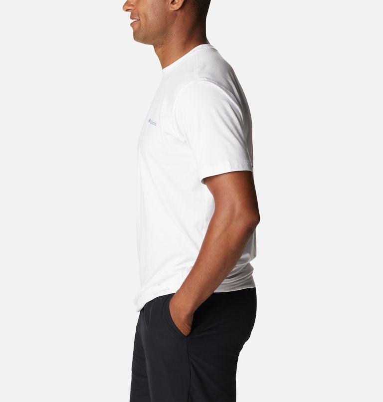Thumbnail: Camiseta estampada Tech Trail para hombre, Color: White Heather, CSC Stacked Logo, image 3