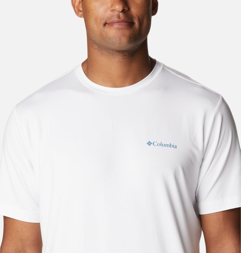 Thumbnail: Camiseta estampada Tech Trail para hombre, Color: White Heather, CSC Stacked Logo, image 4