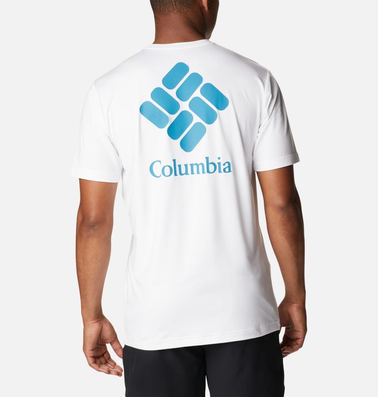 Camiseta estampada Tech Trail para hombre, Color: White Heather, CSC Stacked Logo, image 2
