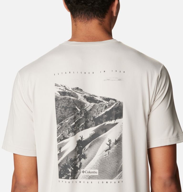 Thumbnail: Men's Tech Trail Graphic T-Shirt, Color: Dark Stone, Slopes Graphic, image 5