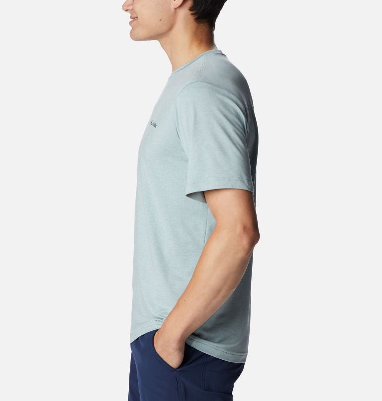 Tech Trail Graphic Tee, Color: Niagara Hthr, Palmscape Tonal Graphic, image 3