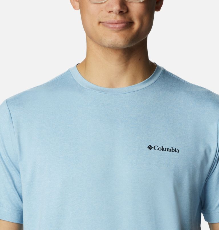 Men's Tech Trail Graphic T-Shirt, Color: Jet Stream Hthr, Palmscape Tonal Graphic, image 4