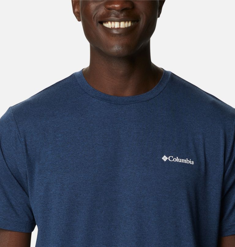 T-shirt Graphique Tech Trail Homme, Color: Collegiate Navy Hthr, Off Grid Graphic, image 4