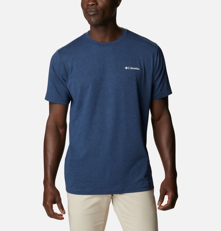 Men's Tech Trail Graphic T-Shirt, Color: Collegiate Navy Hthr, Off Grid Graphic, image 1