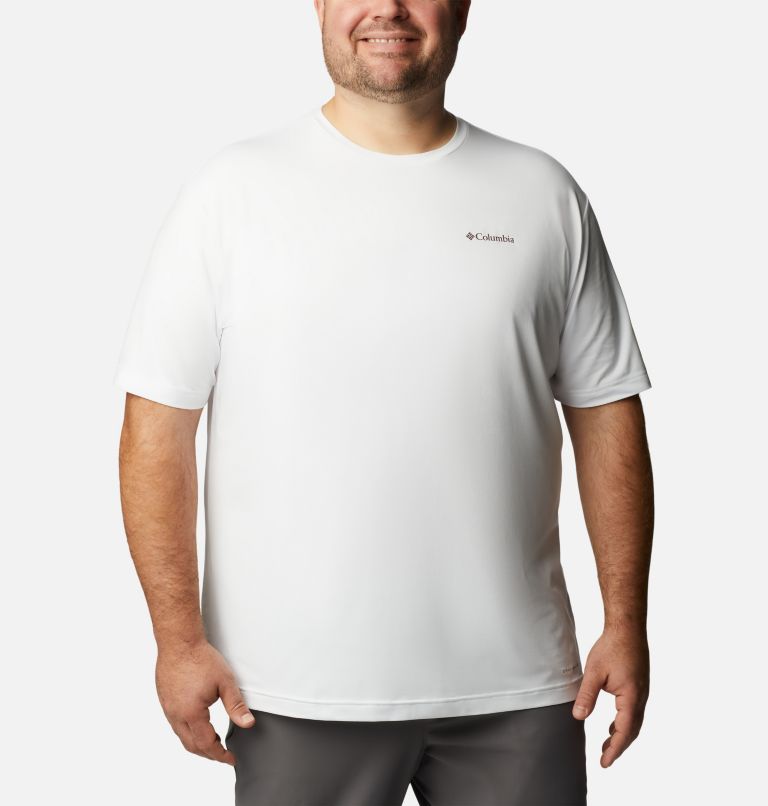 Thumbnail: Men's Tech Trail Graphic T-Shirt - Extended Size, Color: White, Palmscape Tonal Graphic, image 1