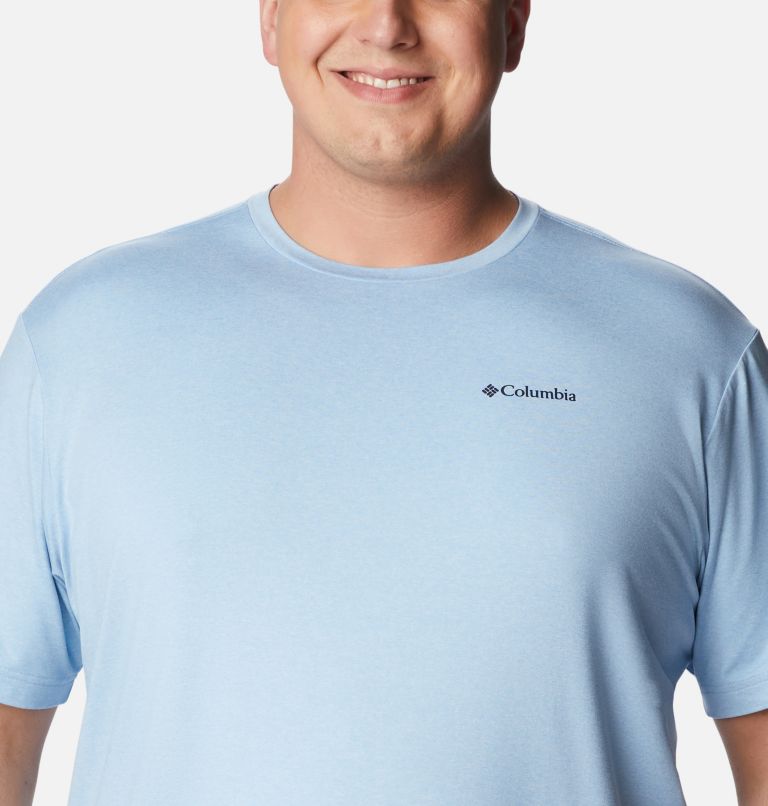 Men's Tech Trail Graphic T-Shirt - Extended Size, Color: Jet Stream Hthr, Palmscape Tonal Graphic, image 4