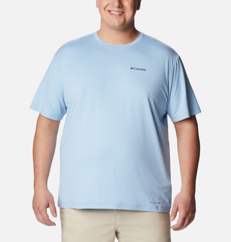 Men's Tech Trail Graphic T-Shirt - Extended Size, Color: Jet Stream Hthr, Palmscape Tonal Graphic, image 1