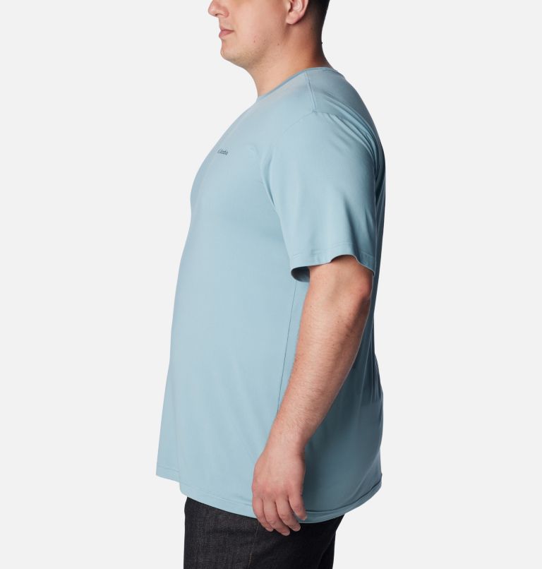 Thumbnail: Men's Tech Trail Graphic T-Shirt - Extended Size, Color: Stone Blue, Slopes Graphic, image 3
