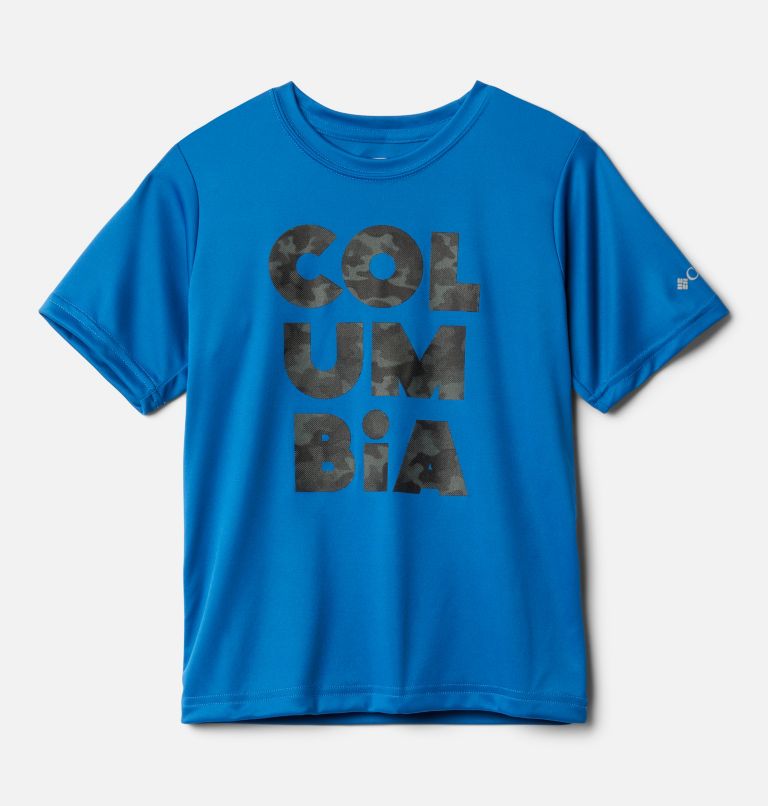 Boys' Grizzly Grove Graphic T-Shirt, Color: Bright Indigo Stacked Camo