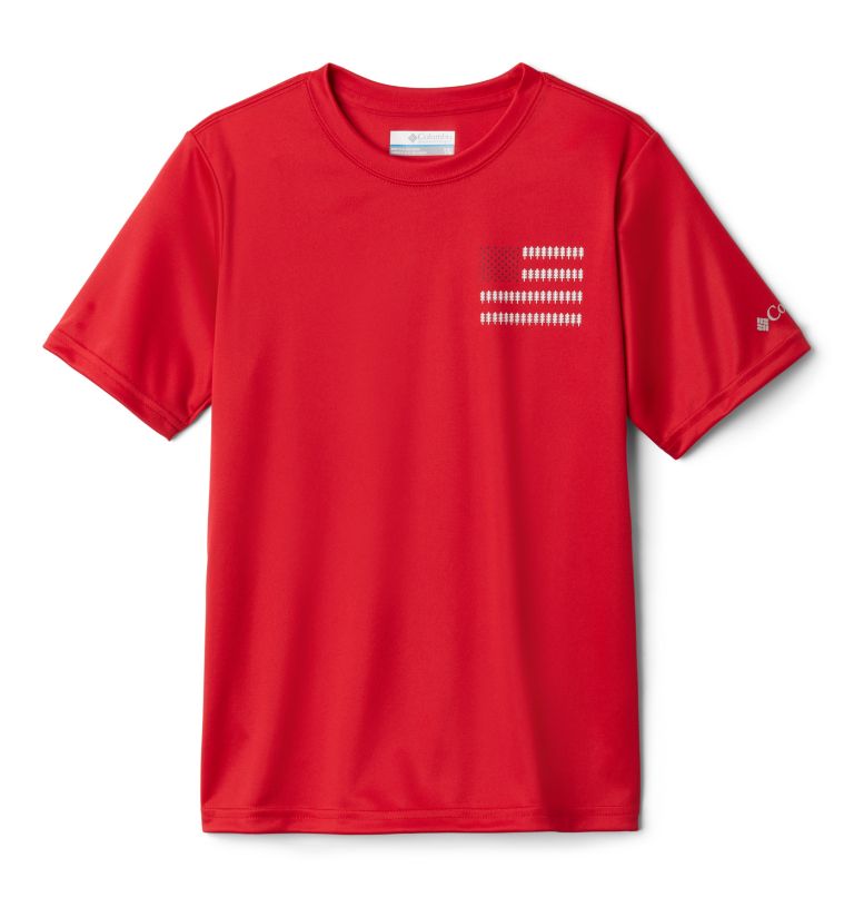 Grizzly Grove SS Graphic Tee | 614 | M, Color: Mountain Red Treeline Flag, image 1