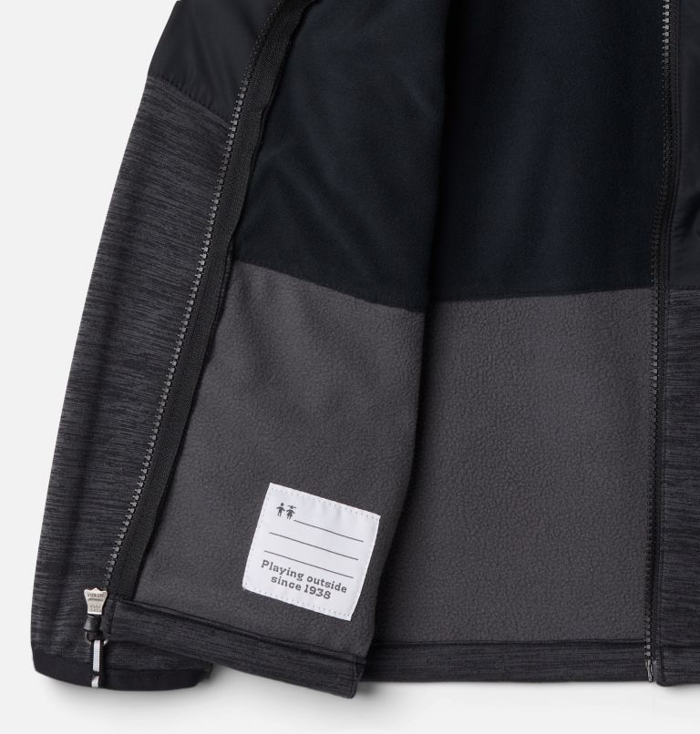 Boys' Out-Shield Dry Fleece Full Zip Jacket, Color: Black, Black Heather