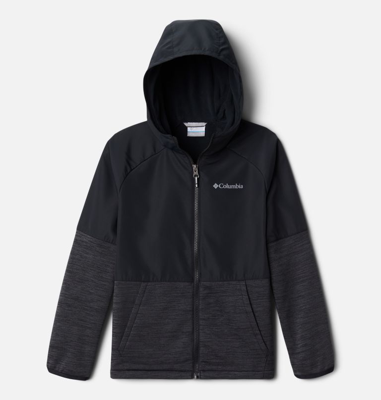 Boys' Out-Shield Dry Fleece Full Zip Jacket, Color: Black, Black Heather, image 1