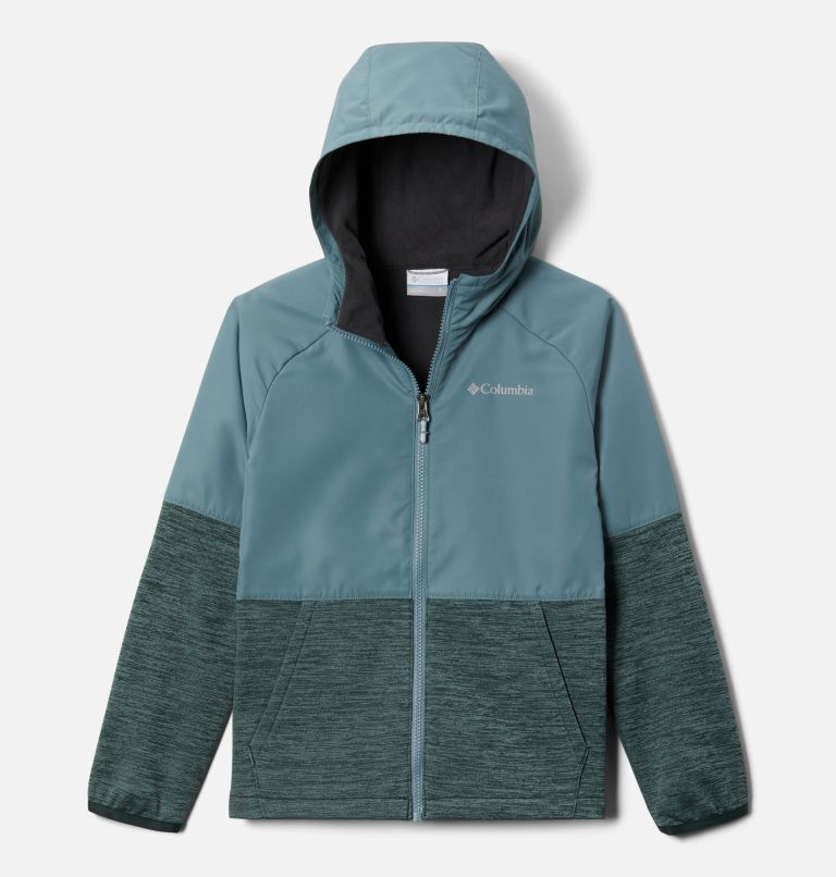 Boys' Out-Shield Dry Fleece Full Zip Jacket, Color: Metal, Spruce Heather, image 1
