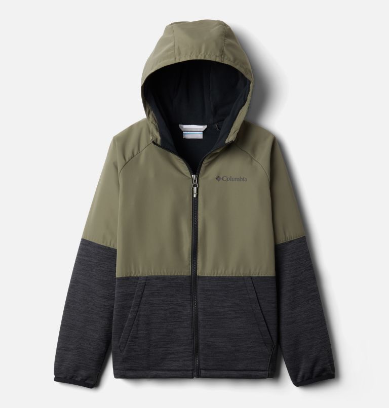 Thumbnail: Boy's Out-Shield Dry Fleece, Color: Stone Green, Black Heather, image 1