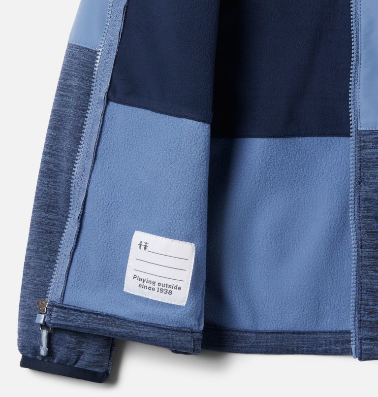Boys' Out-Shield Dry Fleece Full Zip Jacket, Color: Bluestone, Collegiate Navy Heather