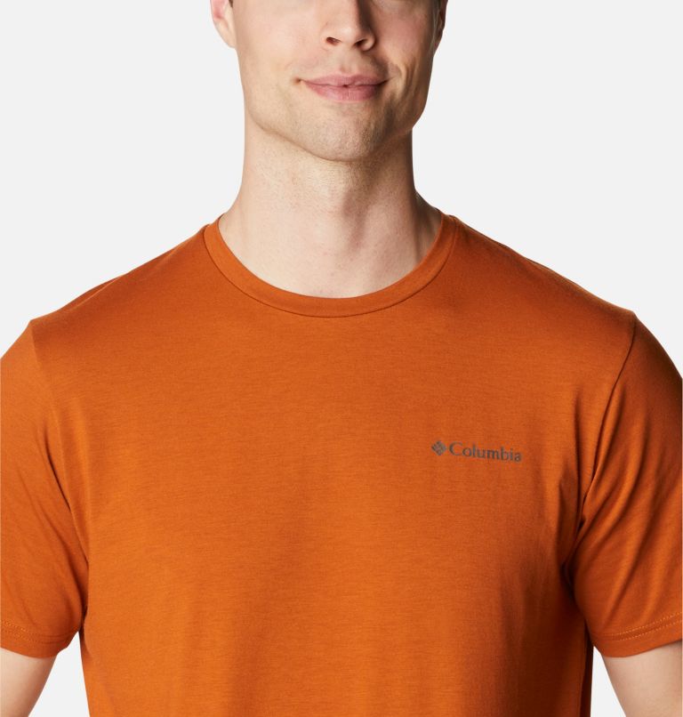 Men's Sun Trek Short Sleeve T-Shirt, Color: Warm Copper Heather, image 4