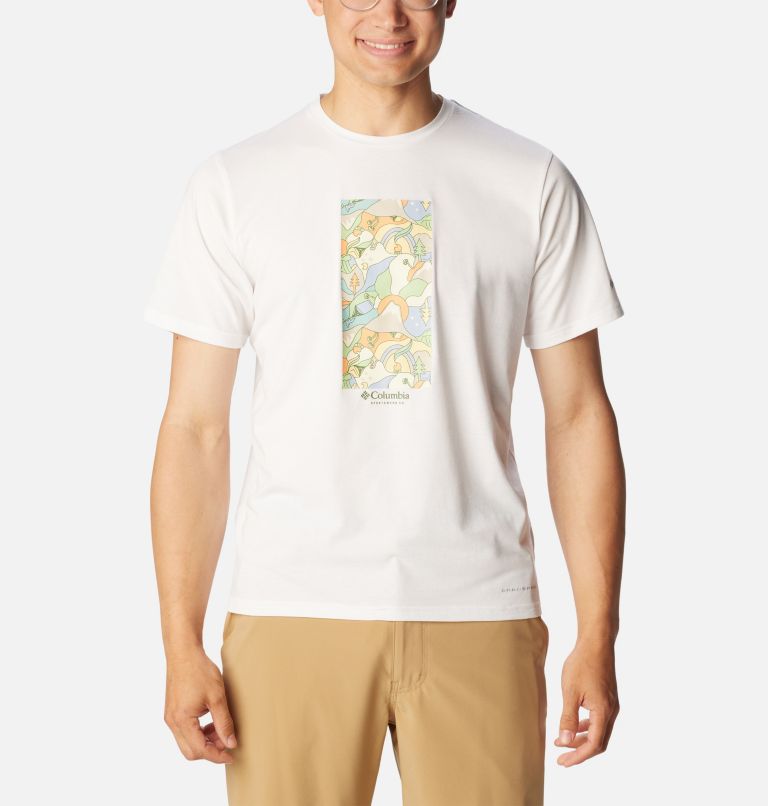 Thumbnail: Men's Sun Trek Short Sleeve Graphic T-Shirt, Color: White, Epicamp Mini, image 1