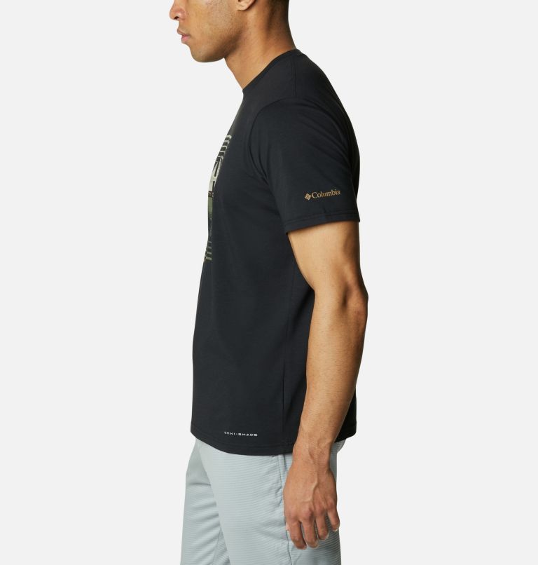 Men's Sun Trek Technical T-Shirt, Color: Black, Hike Graphic, image 3