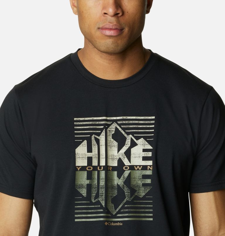 Men's Sun Trek Technical T-Shirt, Color: Black, Hike Graphic