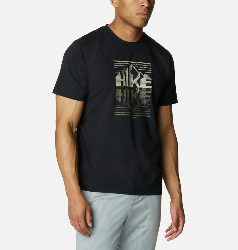Men's Sun Trek Technical T-Shirt, Color: Black, Hike Graphic, image 5