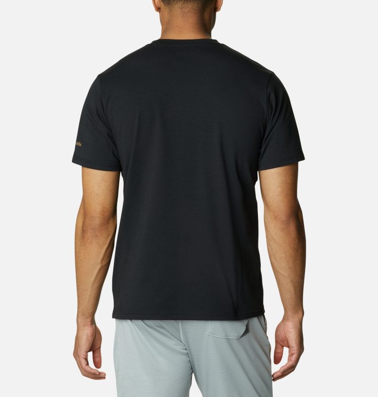 Men's Sun Trek Technical T-Shirt, Color: Black, Hike Graphic, image 2