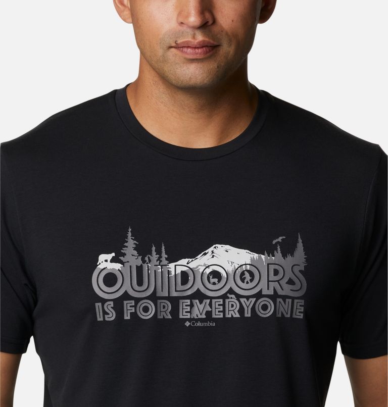 Thumbnail: Men's Sun Trek Technical T-Shirt, Color: Black, All For Outdoors Graphic, image 4
