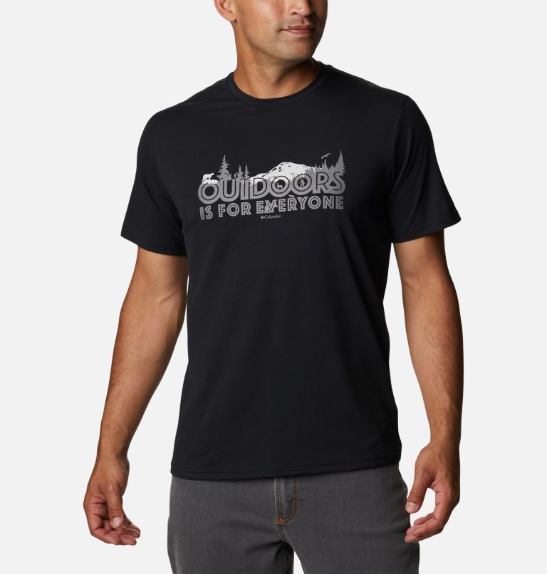 Men's Sun Trek Technical T-Shirt, Color: Black, All For Outdoors Graphic, image 1