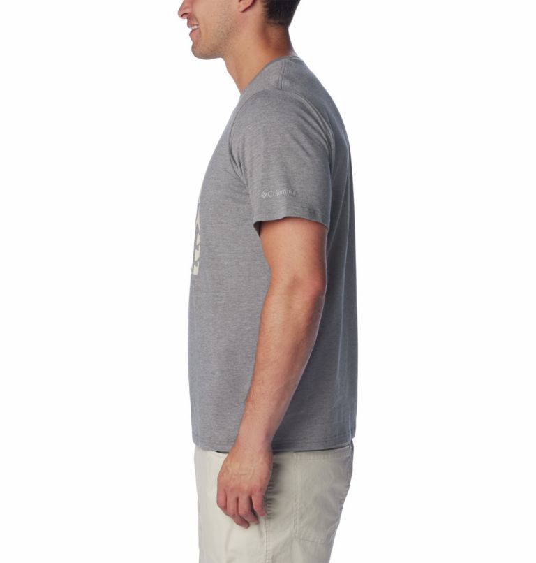 Camiseta técnica Sun Trek para hombre, Color: City Grey Heather, Simple Gorge, image 3