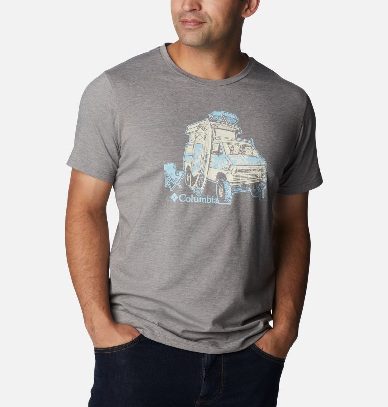 Men's Sun Trek Technical T-Shirt, Color: City Grey Heather, H2O Fanatic 2, image 5